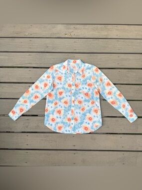 Steven Alan Button Down Short Sleeve Floral Shirt size S Made In USA